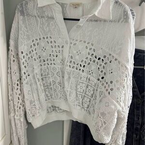 Pilcro White Lace Blouse